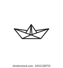 Paper Boat icon Thin line flat illustration