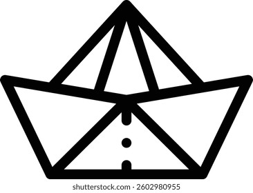 paper boat icon. Thin Linear Style Design Isolated On White Background