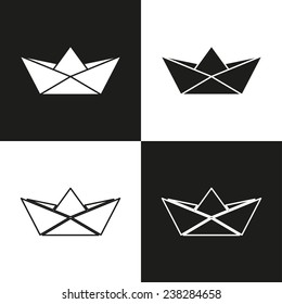 Paper boat icon. Vector. 