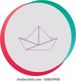Paper boat  icon. Vector design.