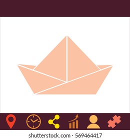 Paper boat  icon. Vector design. 