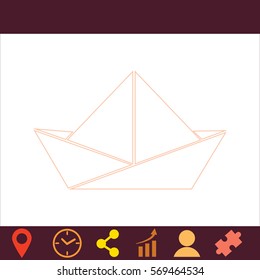 Paper boat  icon. Vector design. 