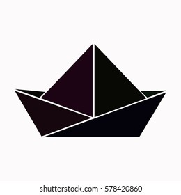 Paper boat  icon. Vector design.