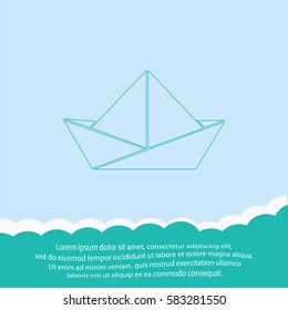 Paper boat  icon. Vector design.