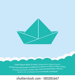 Paper boat  icon. Vector design.