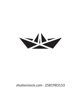 Paper Boat icon Vector flat thin line illustration