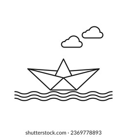 Paper boat icon. Vector illustration. EPS 10.