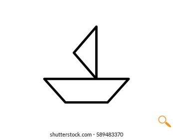 paper boat, icon, vector illustration eps10