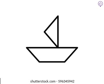 paper boat, icon, vector illustration eps10