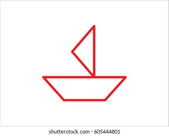 paper boat, icon, vector illustration eps10