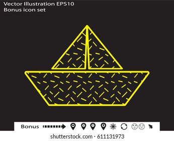 paper boat, icon, vector illustration eps10