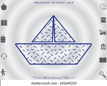 paper boat, icon, vector illustration eps10