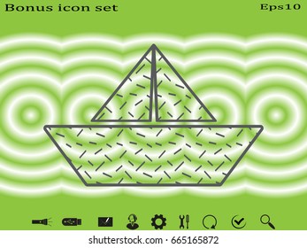 paper boat, icon, vector illustration eps10