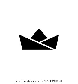 Papierbootsymbol, Vektorgrafik einzeln auf schwarz-weißem Hintergrund, gefüllt
