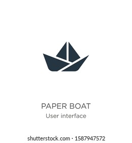 Paper boat icon vector. Trendy flat paper boat icon from user interface collection isolated on white background. Vector illustration can be used for web and mobile graphic design, logo, eps10
