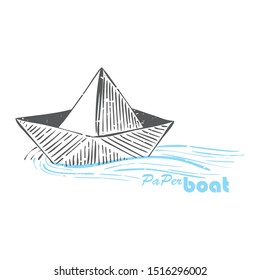 paper boat illustration design vector
