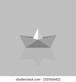 Paper Boat illustration. Transportation icon concept isolated vector.