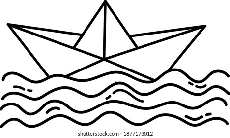 Paper boat, illustration, vector on white background