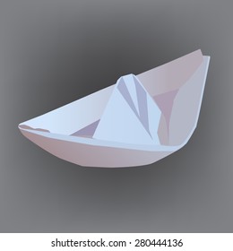 paper boat isolated icon drawing vector illustration