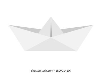 Paper boat isolated on white. Origami toy. Sea and travel symbol.