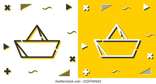 paper boat line icon. Simple outline style.paper boat linear sign. Vector illustration isolated on white background. Editable stroke EPS 10