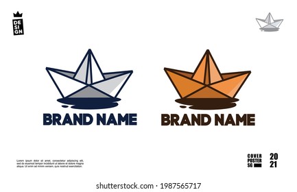 paper boat logo for company or individual