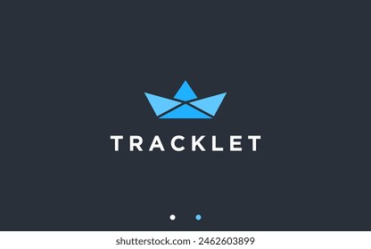 paper boat logo design vector silhouette illustration