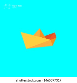 Paper Boat Logo Icon - eps 10