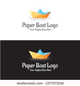 Paper Boat Logo Vector