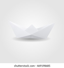 Paper boat low and high resolution triangle mesh realistic vector eps10