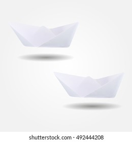 Paper boat low and high resolution triangle mesh realistic vector eps10