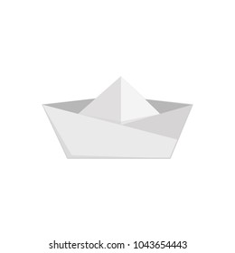 paper boat object on white background, vector illustration