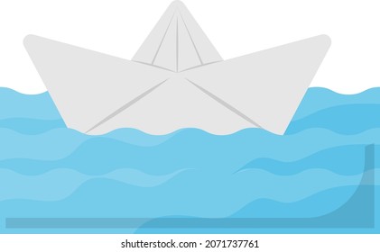 Paper boat with Ocean Waves Concept, Thanksgiving Day Decor Vector Icon Design, Harvest festival Symbol, Secular holiday Sign, Religious and cultural traditions Stock Illustration
