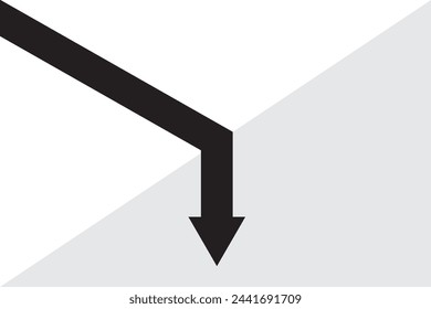 paper boat on the arrowhead path is about to fall off down. stock market graph  concept Financial Arrow going down
