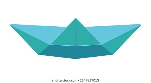 Paper boat origami illustration vector design