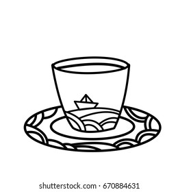 Paper boat. Origami boat. Vector ship. 
Illustration of a paper ship.