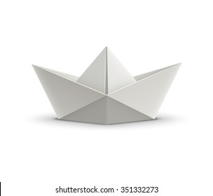 Paper boat. Realistic vector illustration