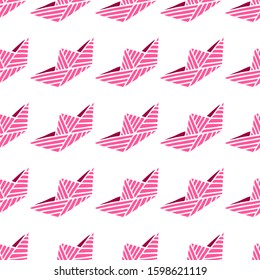 paper boat repeated seamless pattern vector