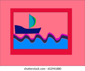Paper boat in the sea