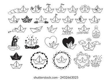 Barco de papel, silueta del barco, costa, clipart, amante del océano, archivo de corte láser de vinilo, bricolaje, barco marítimo, paquete de marinería, plantilla, barco, oficina clipart, juguetes, niños clipart, juguete clipart,