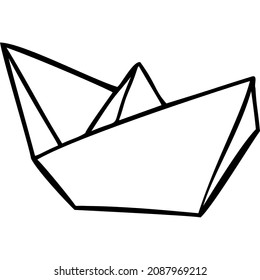 Paper boat sketch vector illustration hand draw