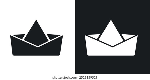 Paper boat solid vector icon pack