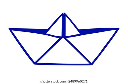 Paper boat symbol, simple style maritime flat silhouette icon