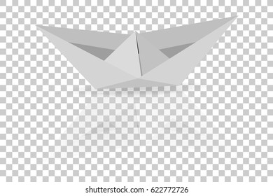 Paper Boat at transparent effect background
