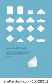 Paper Boat Tutorial, Vector