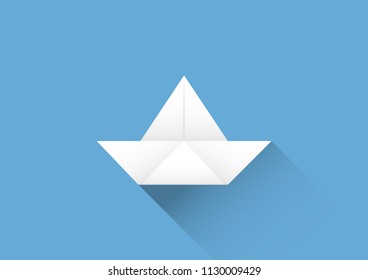 Paper boat vector.