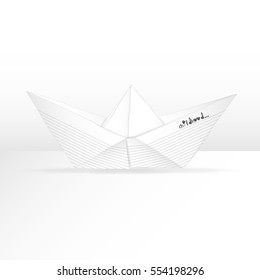 paper boat vector