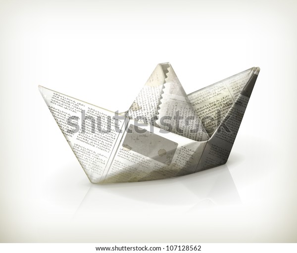 Paper Boat Vector Stock Vector (Royalty Free) 107128562 | Shutterstock