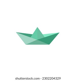 Paper boat vector clipart illustration