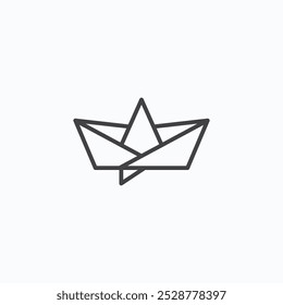 Papier Boot Vektor flach Symbol set.eps